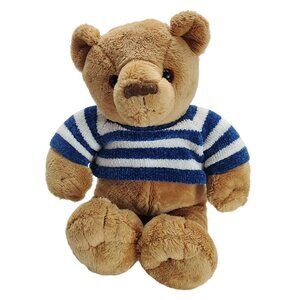 Saks Commonwealth Toy & Novelty Co. Teddy Bear In Blue & White Striped Sweater